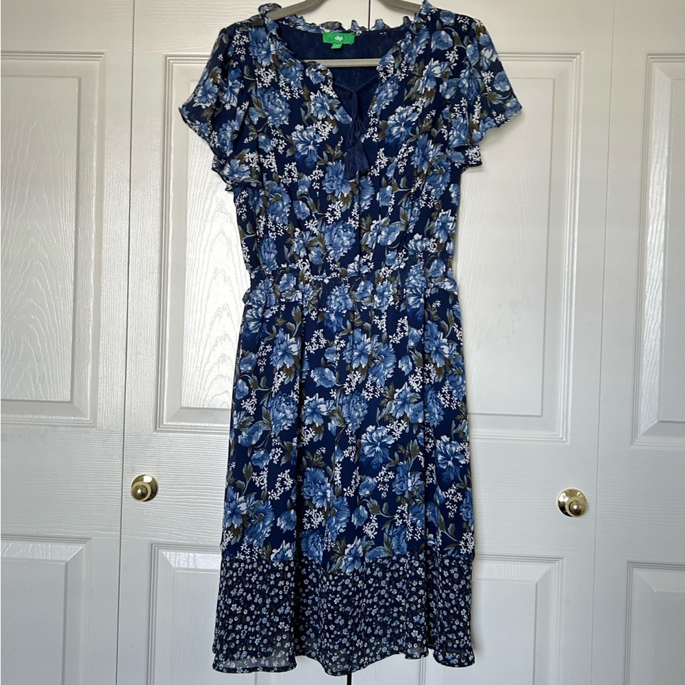 Dip Blue Floral Midi Dress